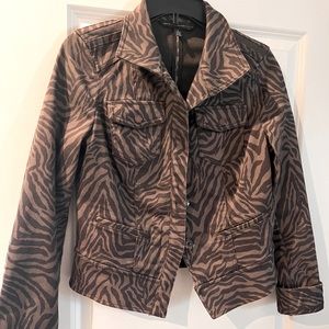 White House Black Market Animal Print Jacket size 8